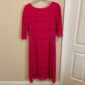 NWT Dainty Jewells lace bright pink dress